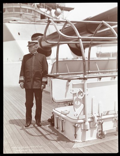 Rear Admiral Robley Dunglison Evans on the deck of the U.S.S. Maine, 1906 by Byron Company